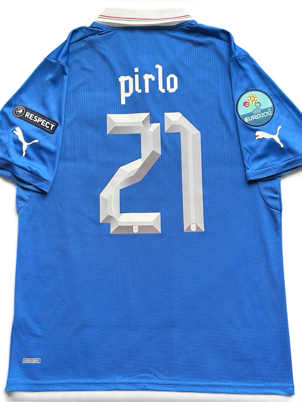 Pirlo #21 Italy 2012 Retro Soccer Jersey Home Blue Euro